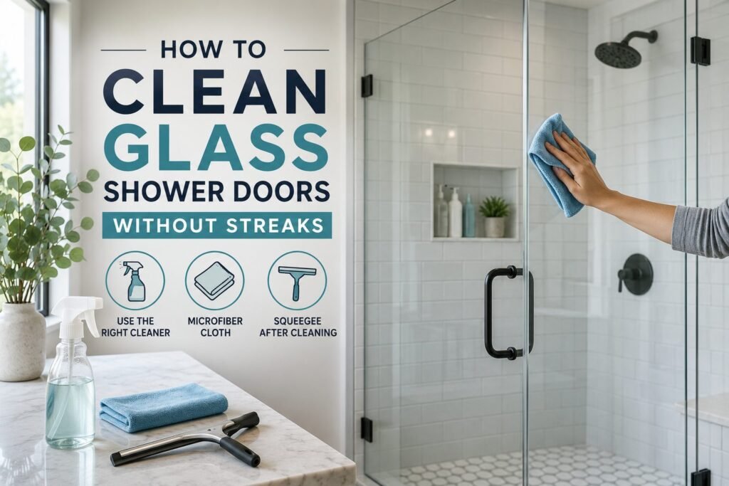 Instructions for cleaning glass shower doors